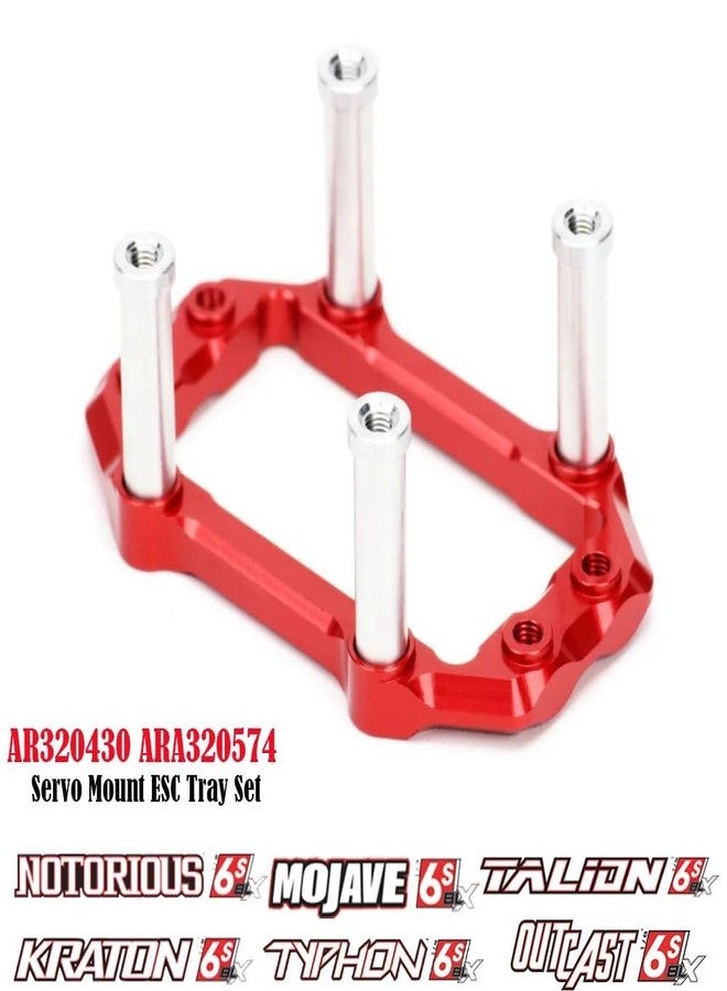 UURCSKY حامل سيرفو التوجيه المصنوع من الألومنيوم لسيارات ARRMA 6S 1/7 Fireteam Mojave 1/8 Kraton Notorious Outcast Typhon Talion، قطع غيار بديلة لـ AR320193 و AR320430 (أحمر) - Image 3